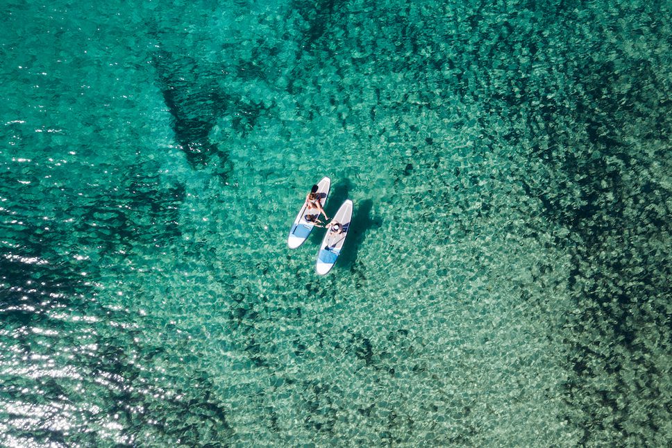 Stand up paddling at Costa Navarino