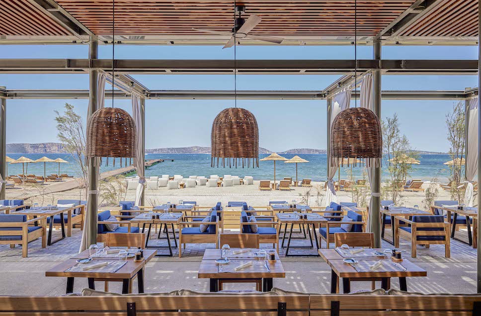 Parelia beach club at the W Costa Navarino